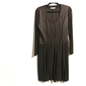 Dzhavael couture black long sleeve midi dress